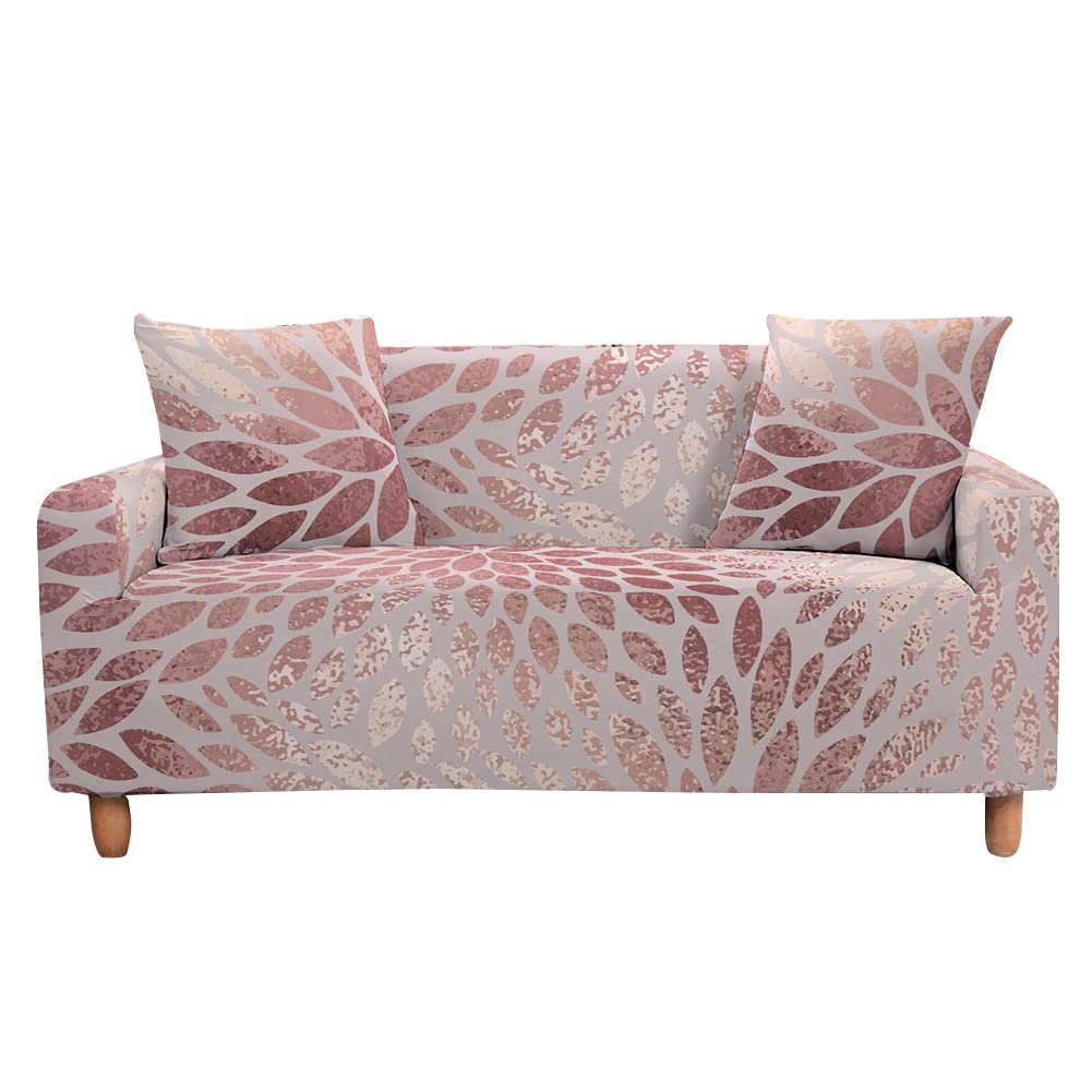 Surwin Copridivano Elasticizzato 1 2 3 4 Posti, 3D Rosa Stampa Elastico Universale Copridivani con Braccioli Fodera per Divano Antiscivolo Sofa Protettore (Rosa,2 posti