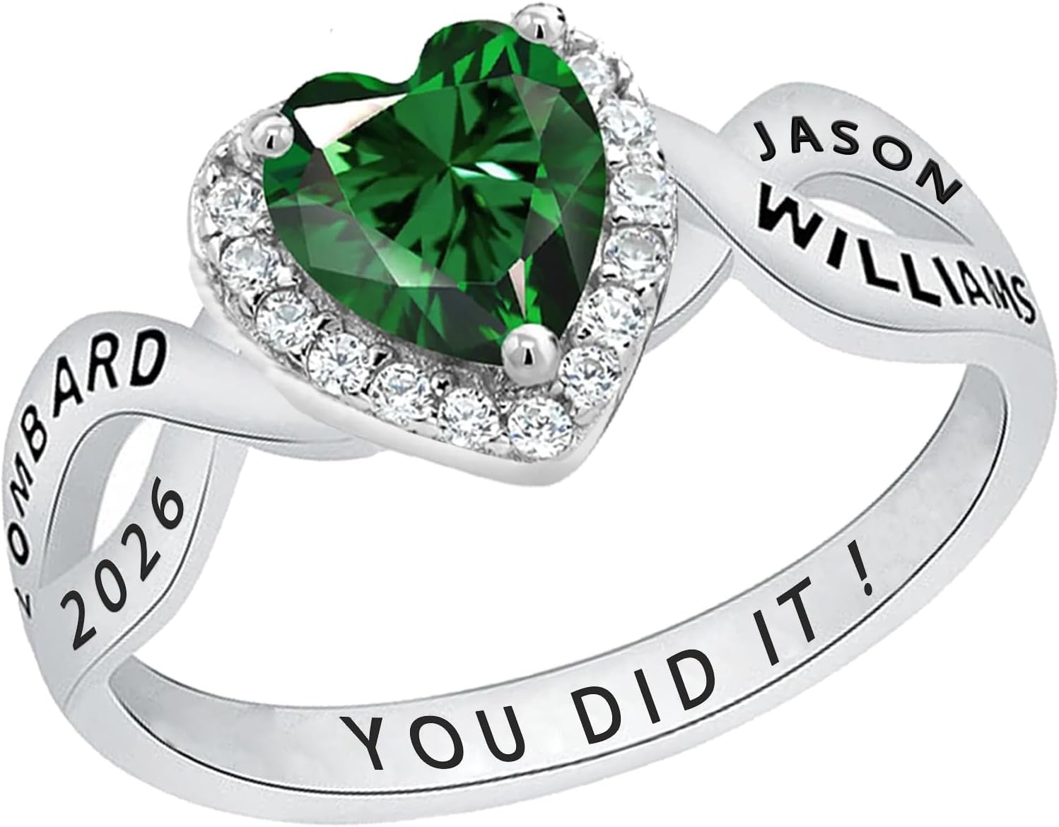 Custom Class Ring 925 Sterling Silver High School Class Ring Seniors Ring Customized Graduation Ring for Women (Style-008)