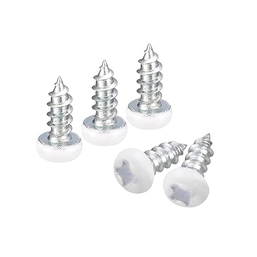 uxcell Tornillos blancos ST3x6mm Tornillos autorroscantes, 100 tornillos Phillips de cabeza plana para madera para carpintería