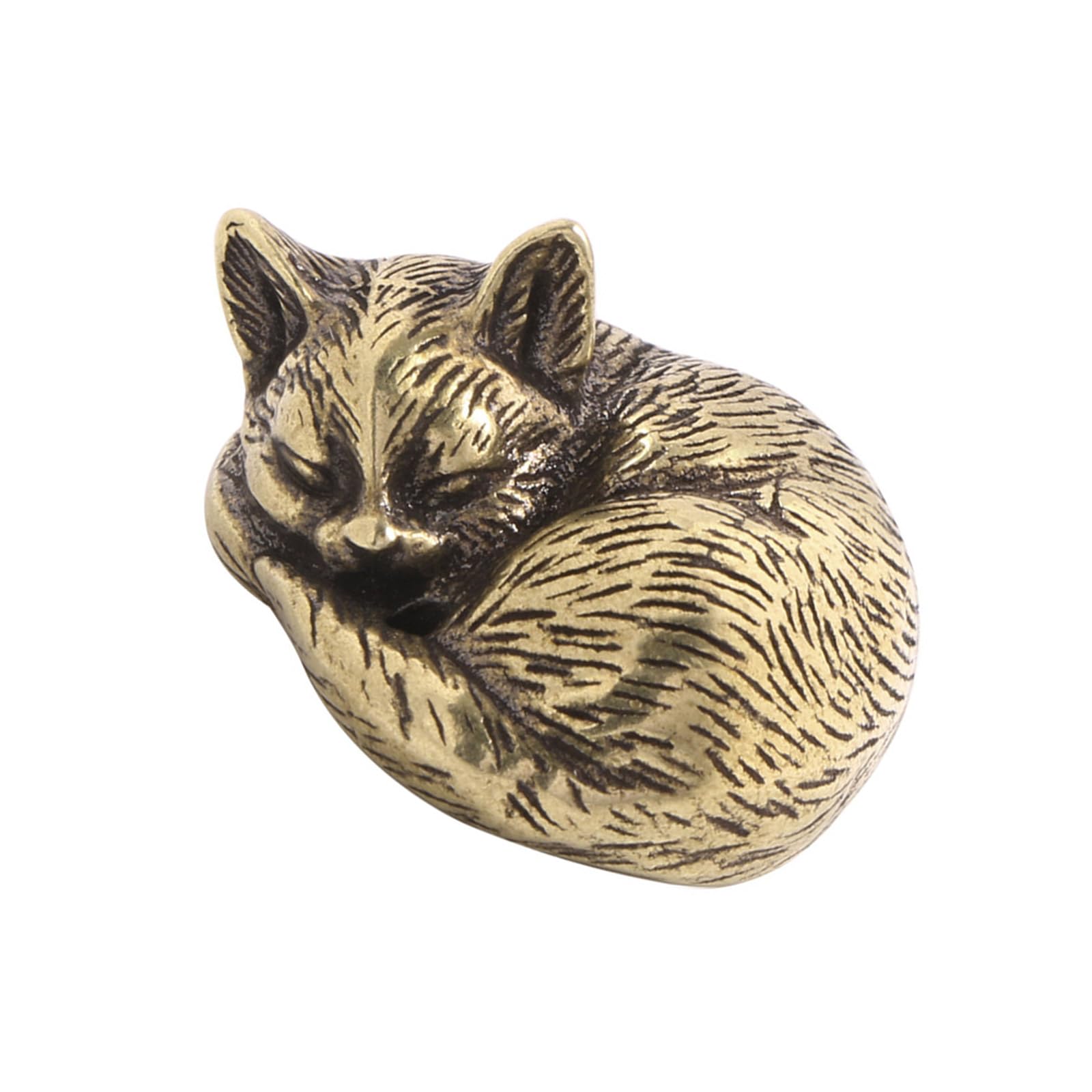 Xinsheinelry Miniature Animal Figurine Teas Pet Desktop Ornament Coppers Realistic Cats Statue Home Decoration Decorative Coppers Cats Ornament
