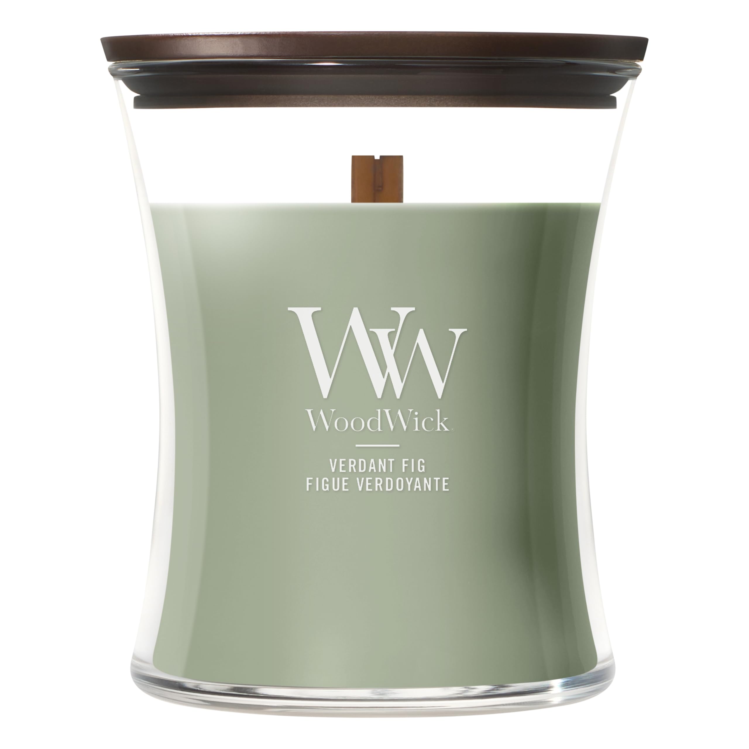 WoodWick Duftkerze | Große Sanduhr-Kerze | Verdant Fig | Perfekte Geschenke für Frauen