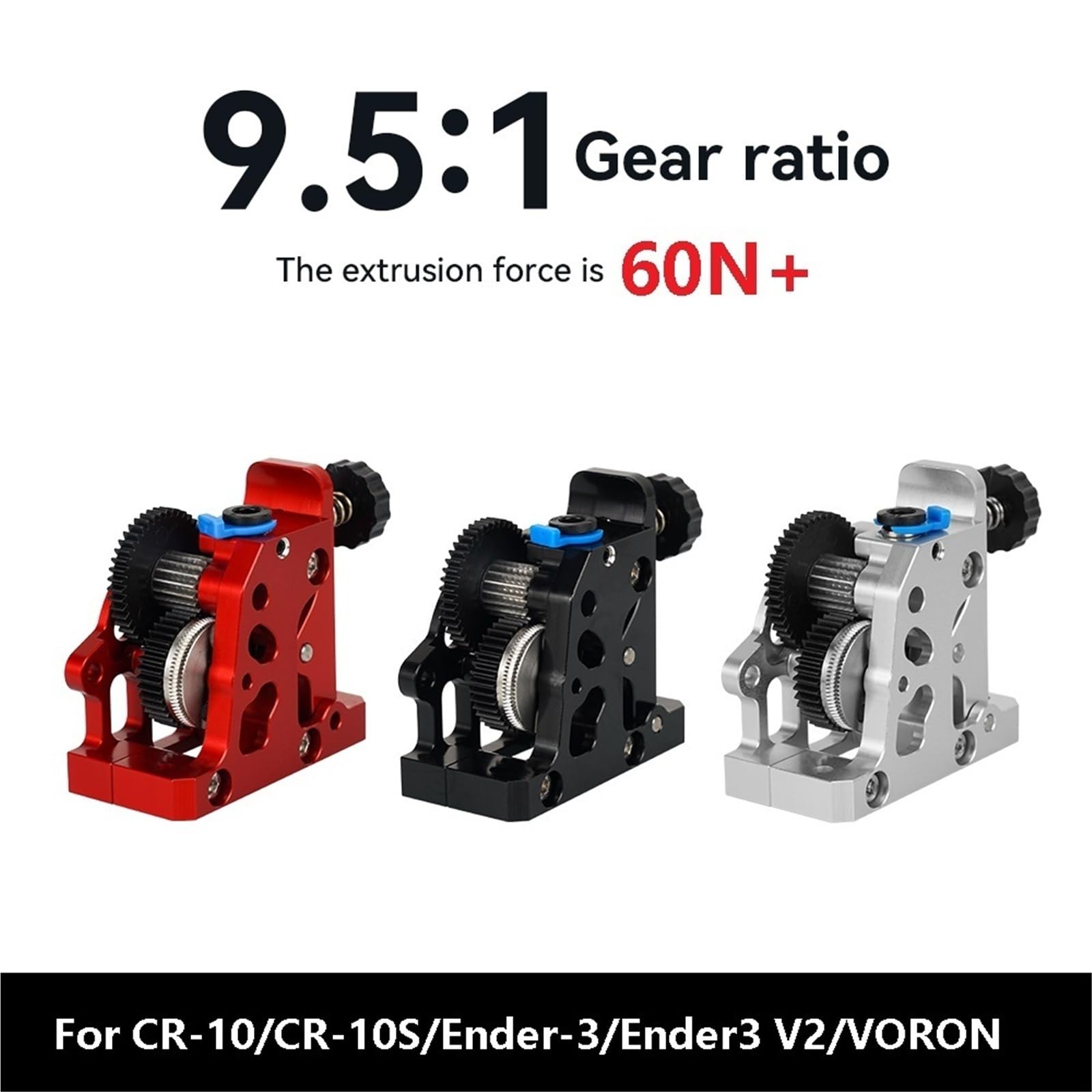 Kompatibel for VORON HGX LITE Dual Gear Extruder for CR10 CR10S Ender 3 V2(Red Extruder)