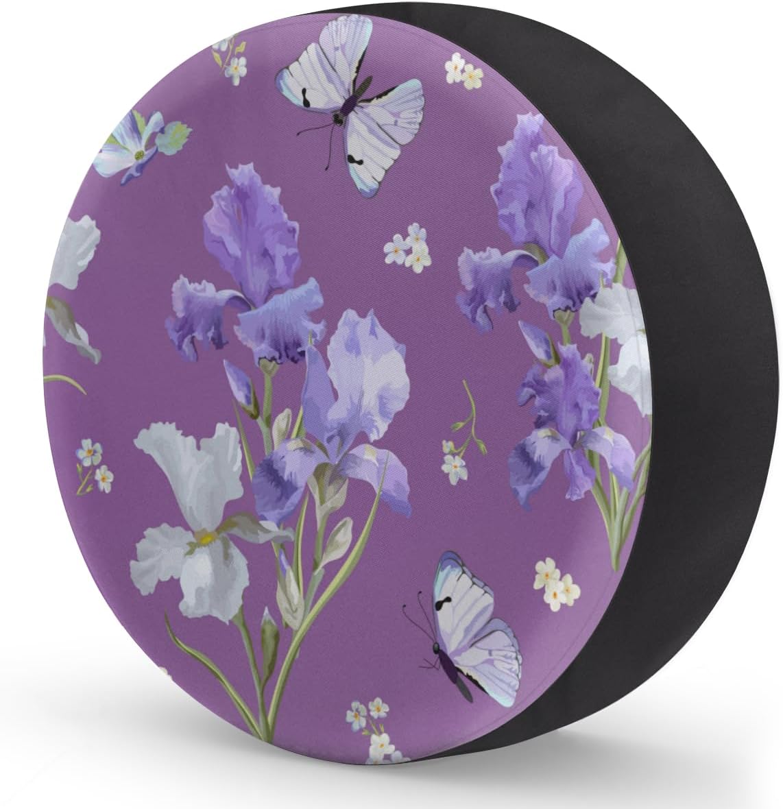 Watercolor Butterfly Iris Tire Covers Portable Spare Tire Cover Soft Durable Waterproof Dustproof Set of 4 Bags 14 Inches for Car Truck SUV Trailer Camper
