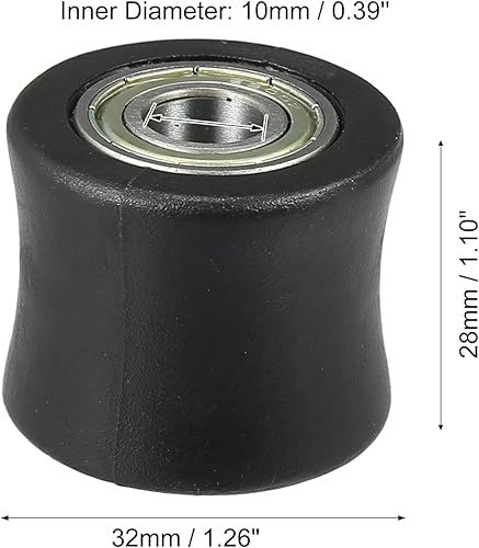 Miniatura 3 de Motoforti Tensor de ajuste de cadena de transmisión de 0.394 in, guía de rueda de goma para bicicleta de calle, motocicleta, ATV, color negro