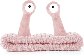 Snail Headband Face Wash Headband, 1PC Cartoon Snail Coral Fleece Hair Band Elastic Skincare Head Wrap,Spa Hair Band Coral Fleece Elastic Skincare Head Wrap Washing Face Plush Makeup Headband,Pink