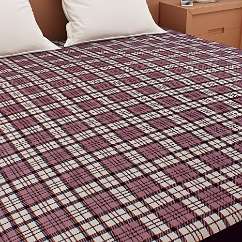 Image of DREAM CARE Waterproof Fitted Terry Cloth Printed Mattress Protector for Queen Size Bed with Elastic Strap - 72 inchx60 inch, Grey
