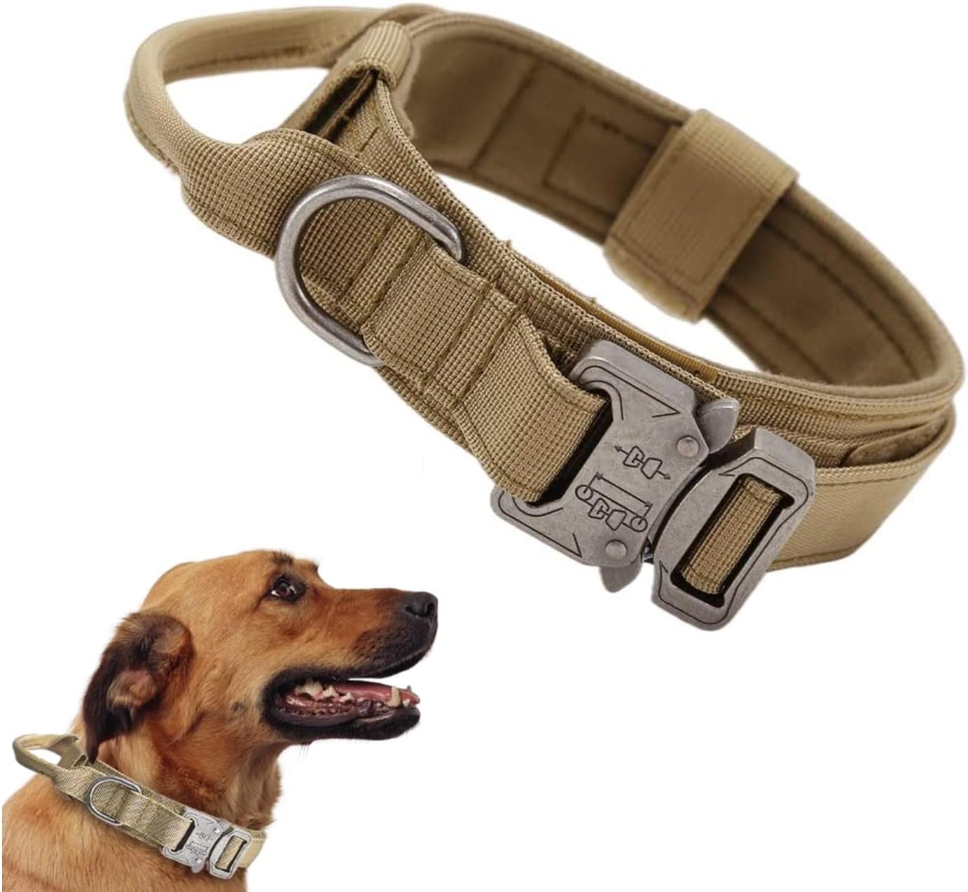 Amazon Cobalt Planet 犬 首輪 グリップ ハンドル付き ナイロン製 訓練 首輪 犬 調整可能 メタルdリング犬 くびわ 中型犬 ペット用品 首輪 犬 大型犬 ミリタリー ベージュ L Cobalt Planet ベーシック首輪 通販