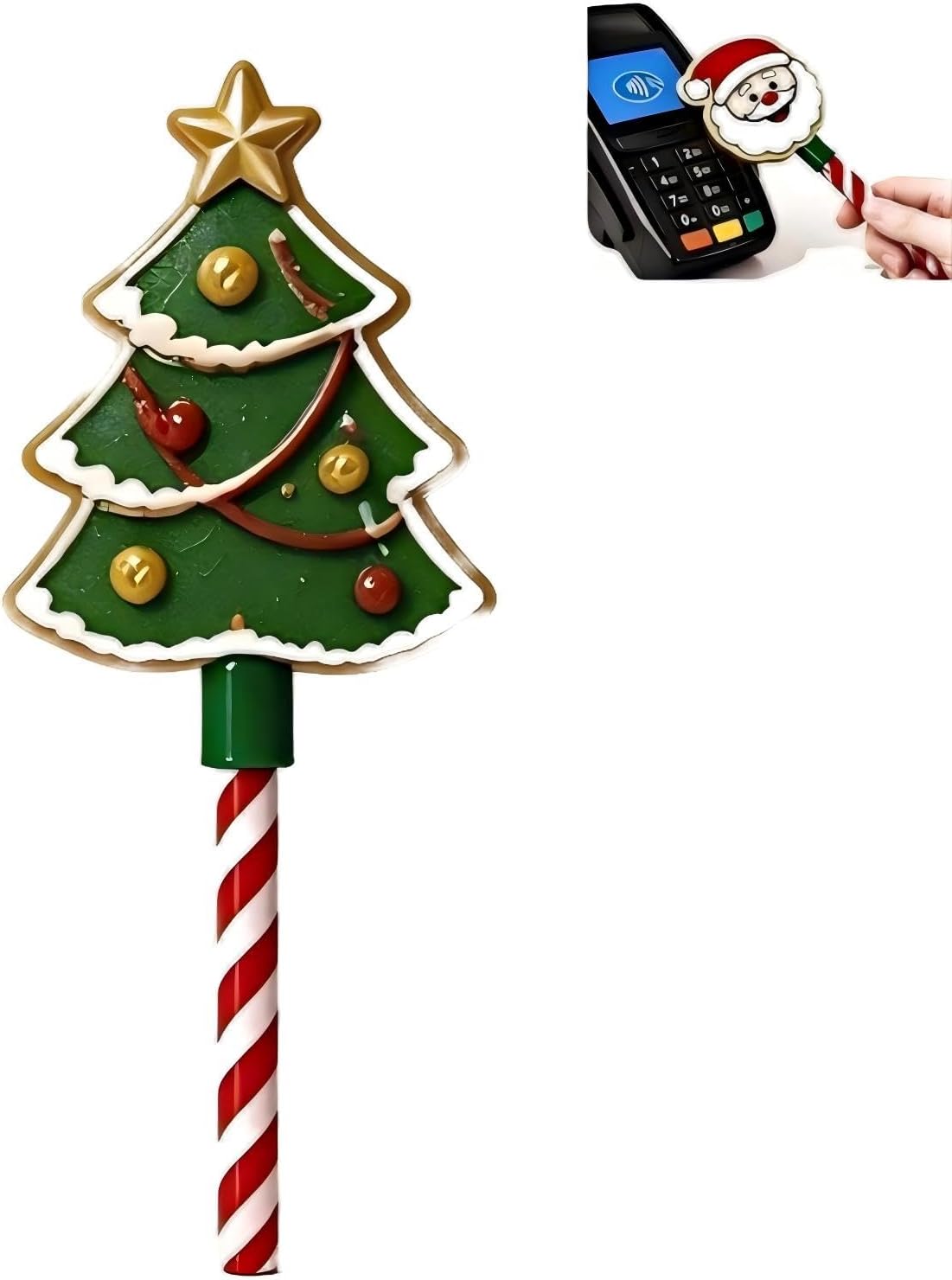 YONGZONM Christmas Tap to Pay Wand, Fun Contactless Credit Card Holder Magic Wand for Holiday Checkout, Cute Christmas Novelty Gift for Secret Santa, Stocking Stuffer, Christmas Party Favor