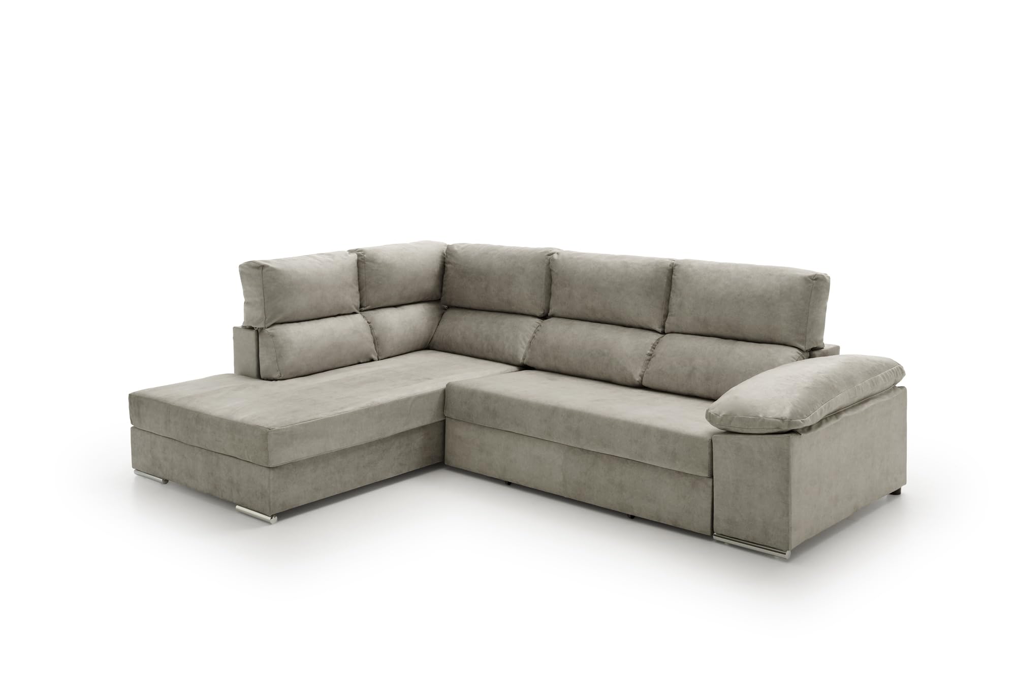 Sofa Cama Chaise Longue Fiorella Alta Gama Gris Izquierda