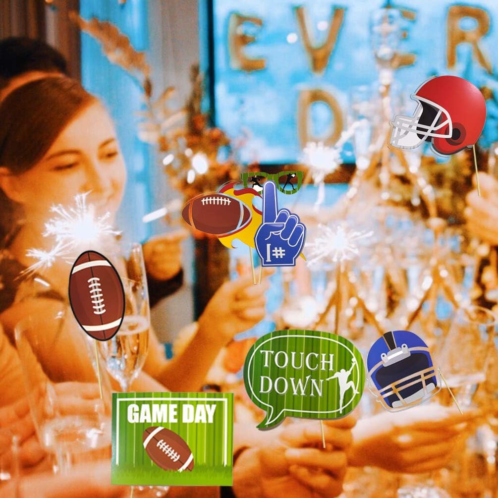 23pcs Sport Theme American Football Photo Booth Props Game Day Football Touchdown Party Supplies Tailgate Cutouts for Kids Boys Birthday Party,Super Bowl Party Decorations - Image 6