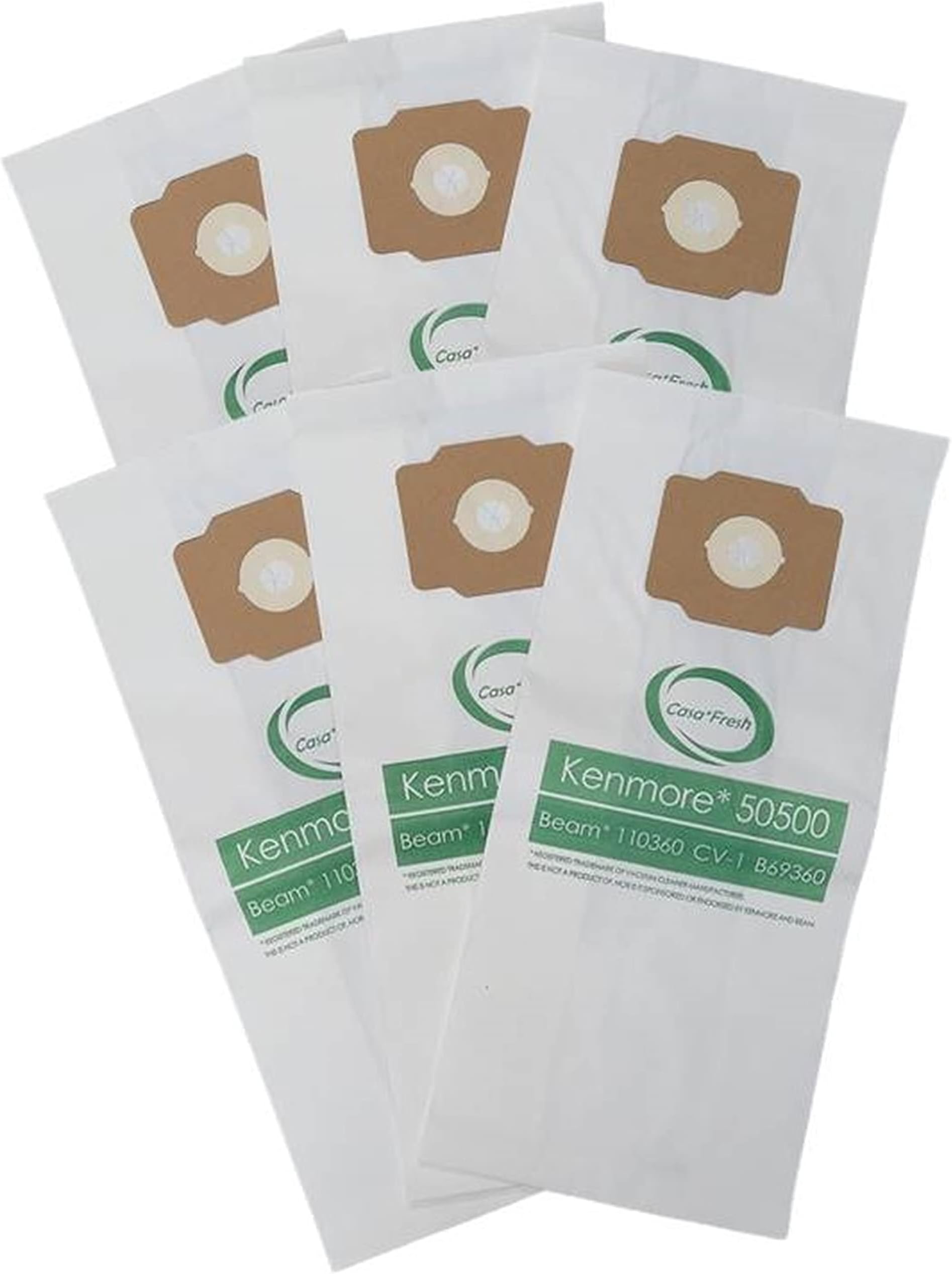 (6) 6 Gallon Allergy Central Vacuum Bags For Beam, Eureka, Electrolux, Star-Brute, Kenmore, Mastercraft, Frigidaire, Heatilator, Nutone, Aggresor, Astrovac, Husky, Star-Brute, Broam, Cyclovac, Dynavac