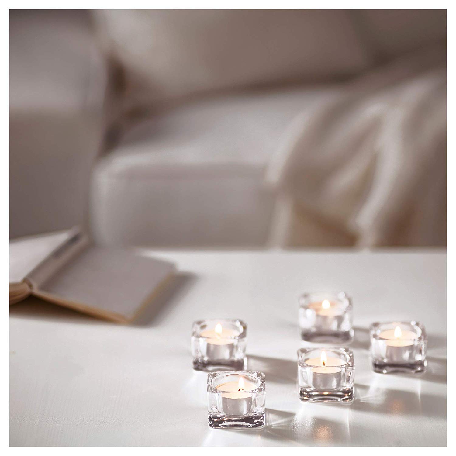 H HANSEL HOME Velas de Te - Tealight - Blancas - Sin Perfume (500 Velas)