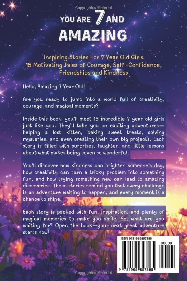 Image of You Are 7 And Amazing! Inspiring Stories For 7 Year Old Girls: 15 Motivating Tales About Courage, Self-Confidence, Friendships and Kindness (You Are Amazing!)