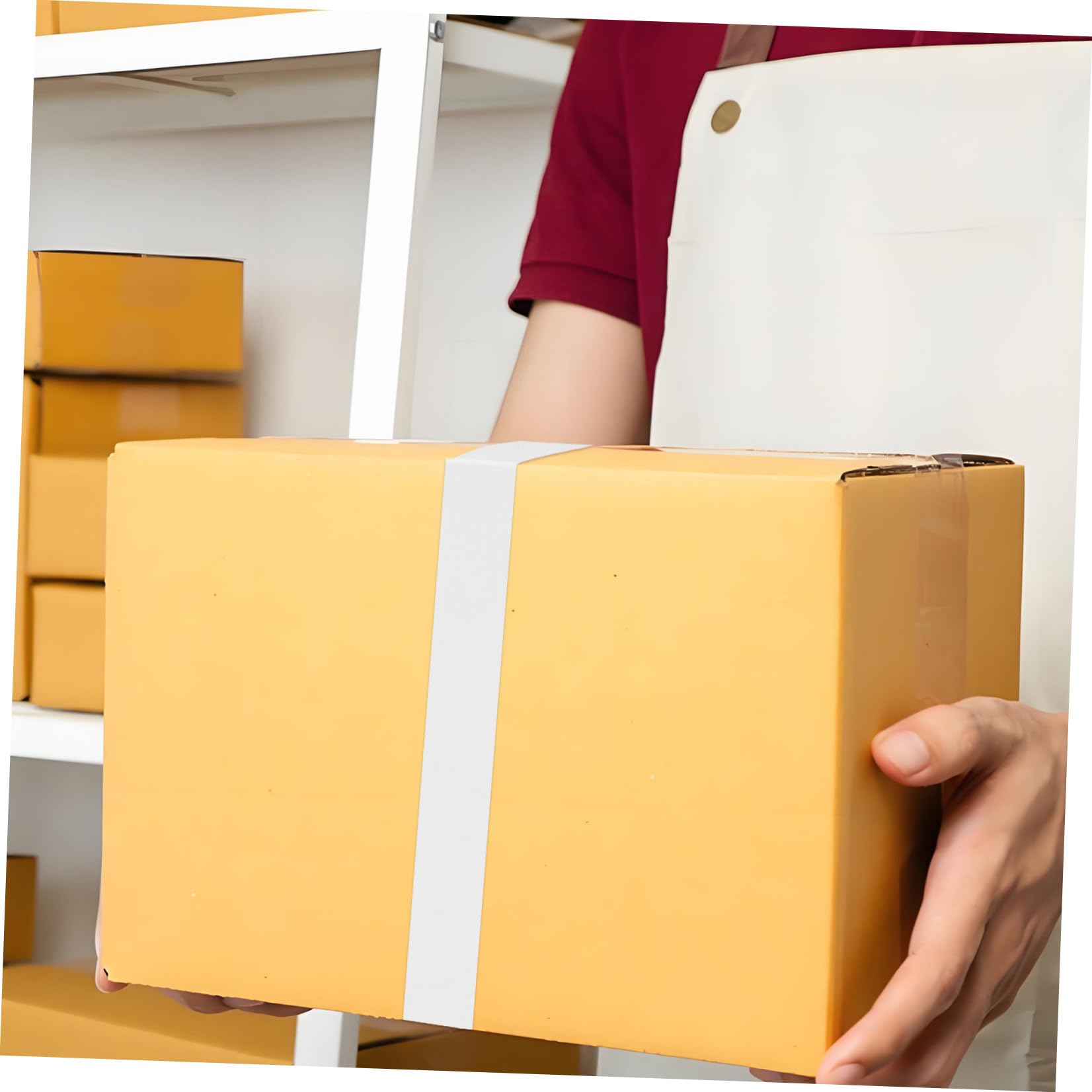 Housoutil 2rotoli Nastro Bianco Per Nastro Multifunzione in Carta in Carta Postale Per Scatole Per Spedizioni