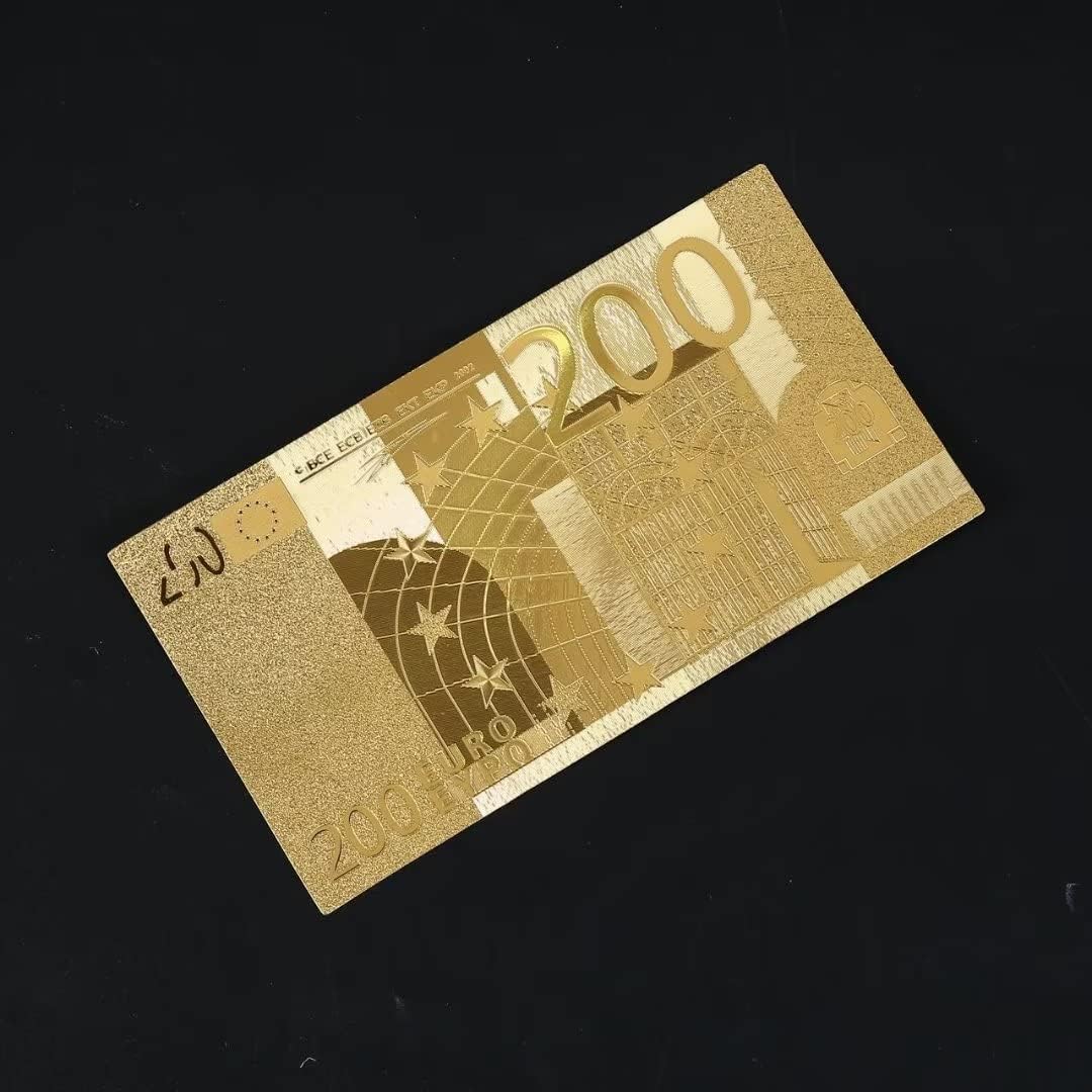 7PCS 24k Gold Euro Bills Set Money, Souvenir Banknote 5/10/20/50/100/200/500 Euro Bill, Set of Gold Commemorative Bills with Gold Foil - Image 3