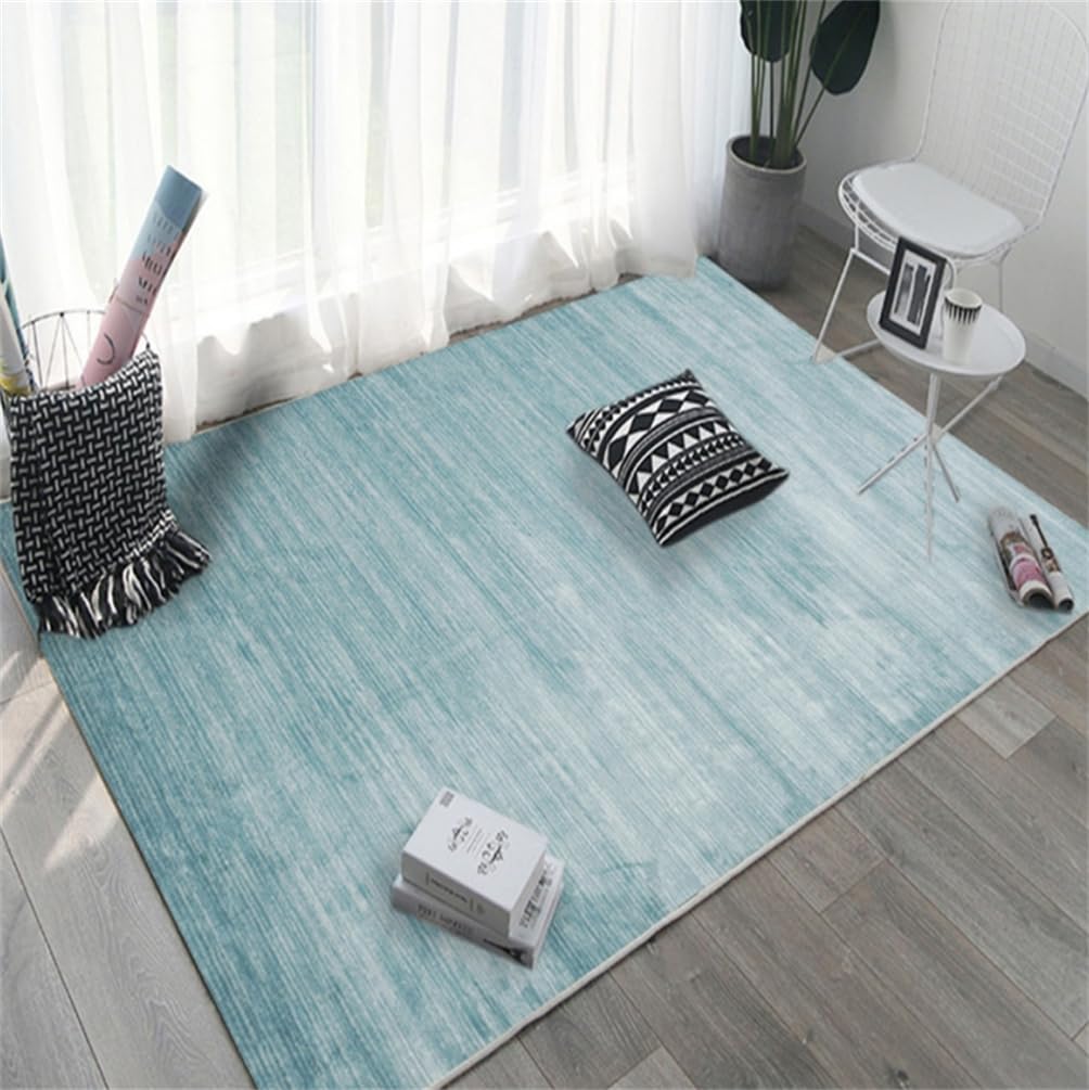 Tapis de salon unicolore vert lavable 180x250cm anti-tache