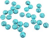 Vista 2 de INSPIRELLE Cabujones de piedra turquesa sintética azul, 50 unidades, cameos de cúpula de 0.315 pulgadas