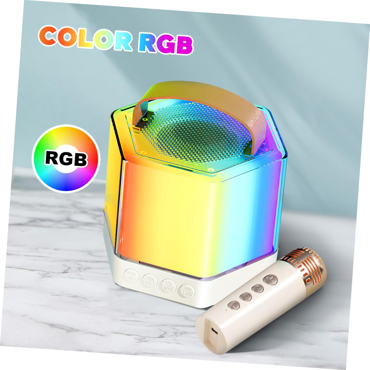 ERINGOGO Micrófonos Mini para Karaoke Portátil con Altavoz De Karaoke para Fiestas Casa y Eventos Adultos