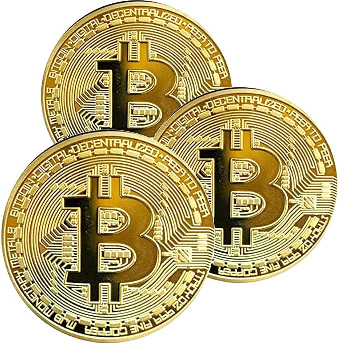 3Pcs Bitcoin Coin - Blockchain Cryptocurrency in Protective Collectable Gift。 | BTC Cryptocurrency | Chase Coin