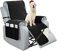 Vista 9 de BOCTOPUG Funda de terciopelo para silla reclinable de 23 pulgadas, impermeable, resistente al agua, para perros y mascotas (gris oscuro, 23 pulgadas)