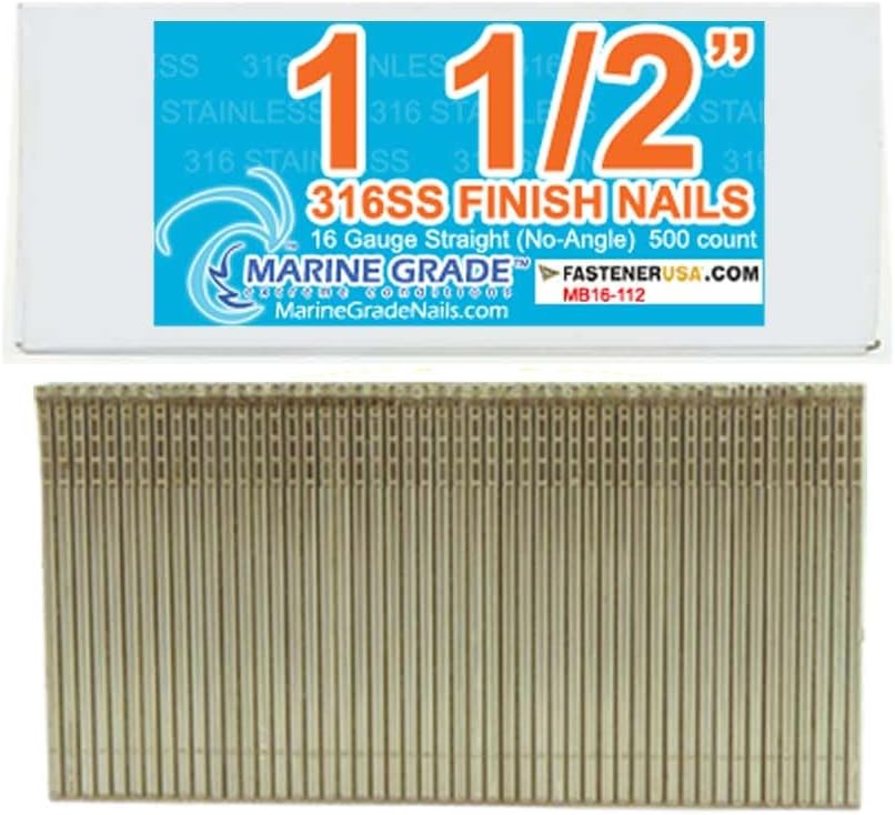 1-1/2" Finish Nails 16GA 316SS 500ct