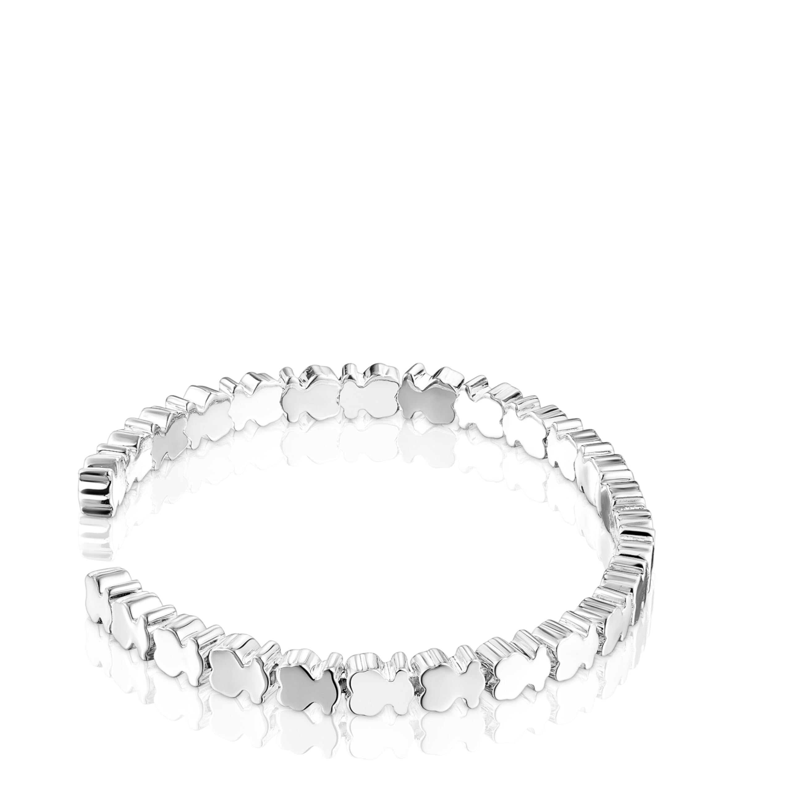 TOUS Pulsera para Mujer con Motivo de Osos de Plata de Primera Ley, Colección Straight