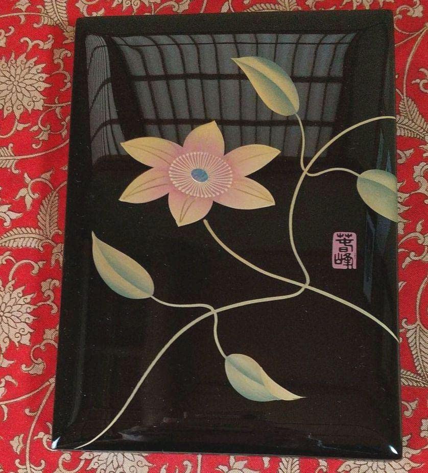 漆器：本金手描蒔絵「文箱」鉄仙／220398☆
