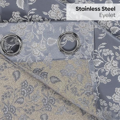 Image of haus & kinder Jacquard Window Curtain 5 Feet Long Pack of 1 Window Curtain, 5 Feet Curtains for Window (Spring Trellis, Mint 130x152 CM)