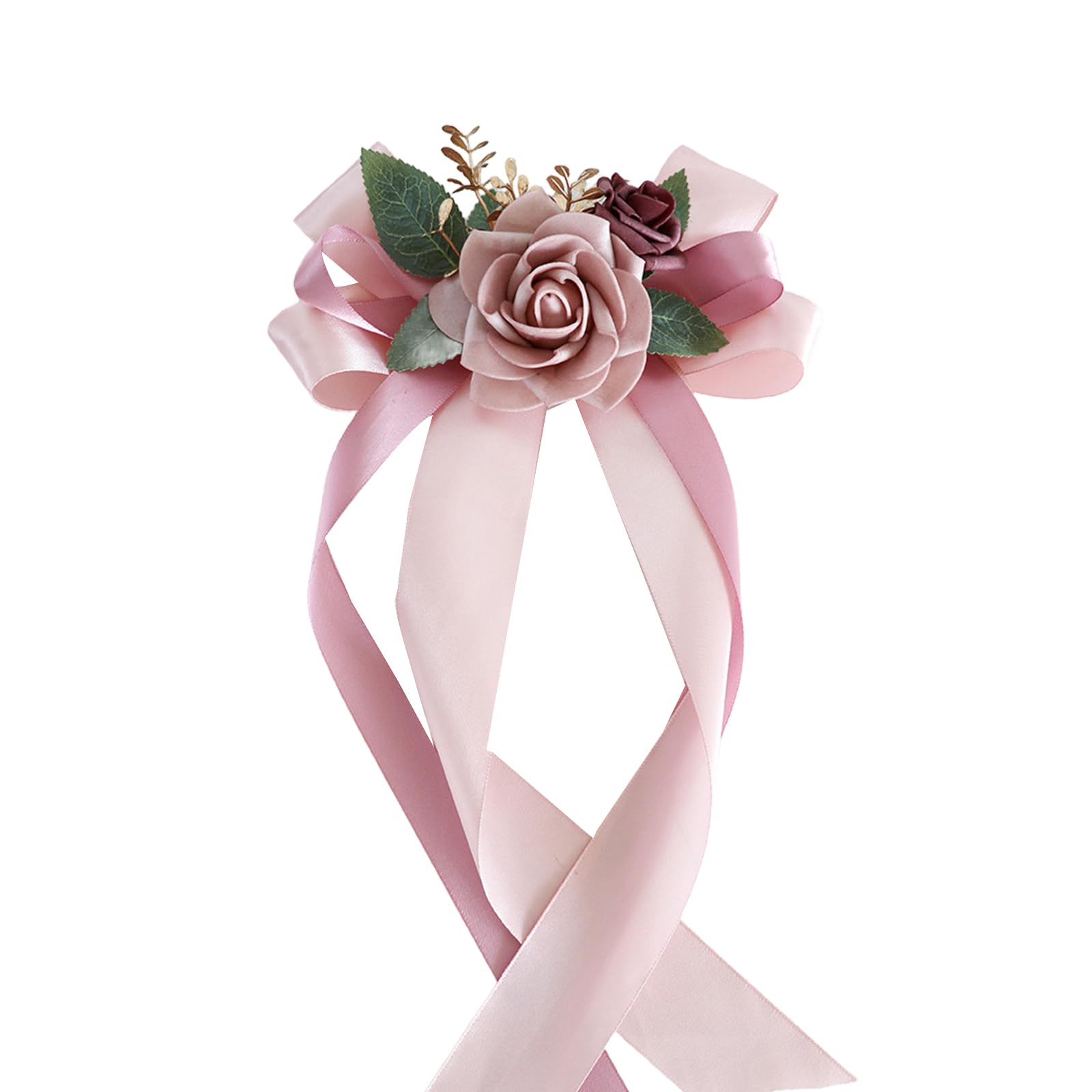 EXQIOUR Door Handle Knots for Wedding Car Decoration Stylish Door Handle Flower Bowknot for Wedding Car and Venues Decoration Celebration Ribbons