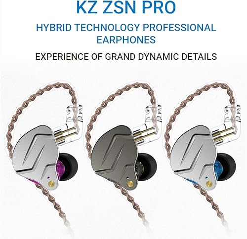 Miniatura 5 de keephifi KZ ZSN Pro - Auriculares intrauditivos con cable en el oído, híbridos dinámicos, controladores de oído duales, desmontables, sin enredos,