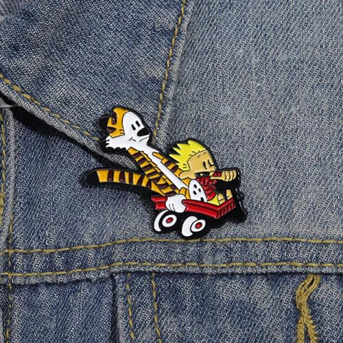 Image of Cute Enamel Pins Cartoon Lapel Pin Brooch Badge for Backpack Jackets Funny Tiger Pins for Gift Anime Enamel Pin for Clothing Hat Decoration