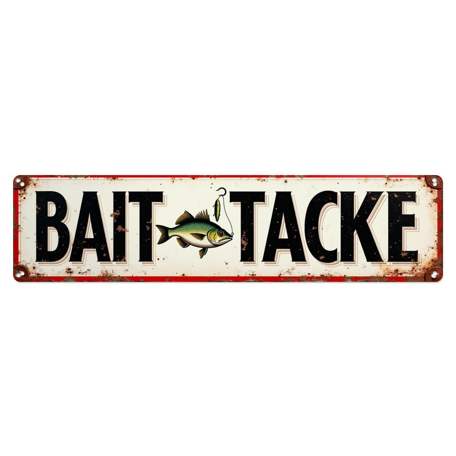 Bait Tackle Fish Hook Sign Metal Tin Sign Plaque