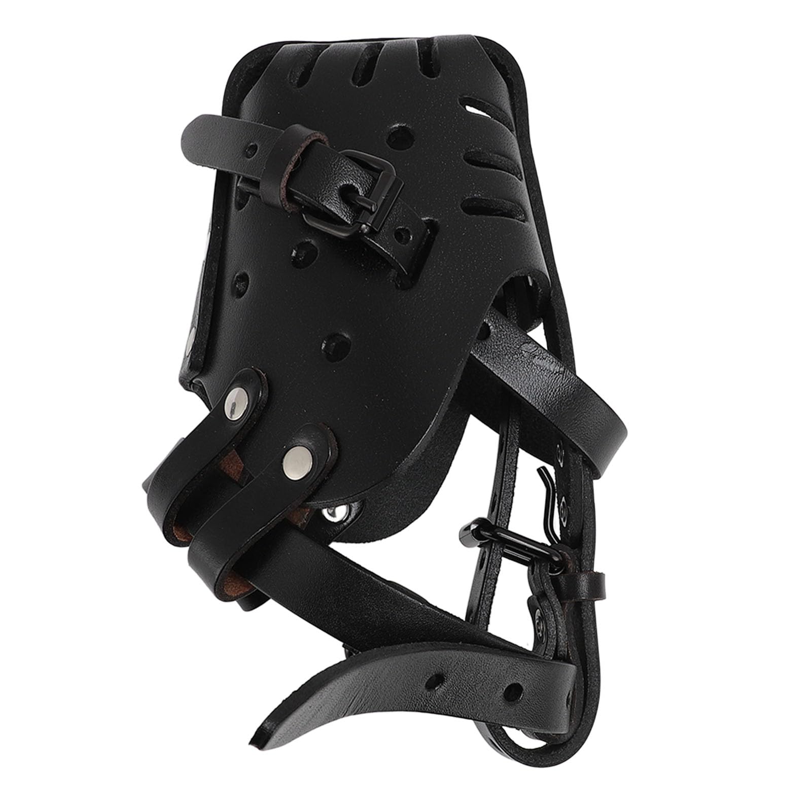Muselière pour Chien réglable et Confortable en Simili Cuir - Cage Respirante pour Mordre, entraînement à la Mastication, Marche, toilettage - Noir - pour Animaux de Compagnie de