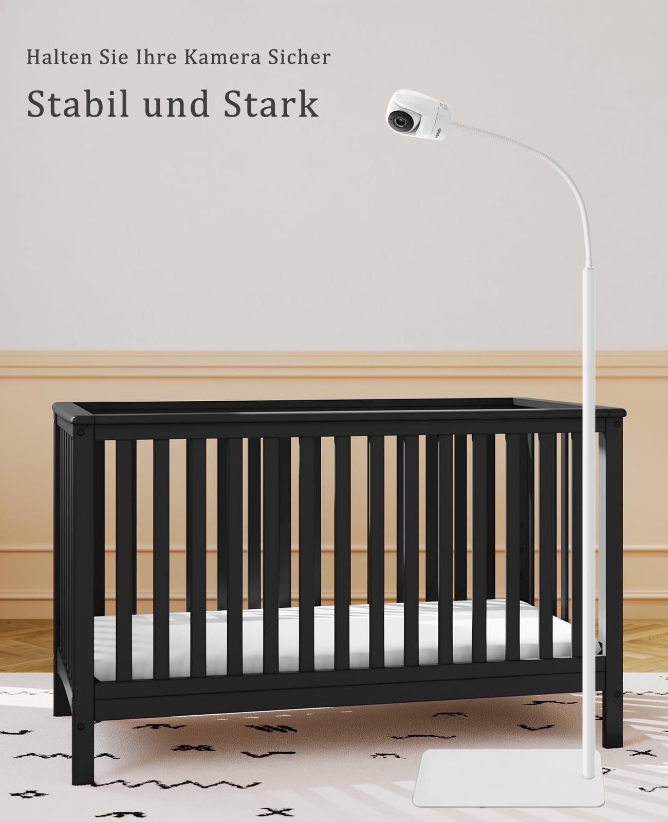 Babyphone Halterung 170 cm Höhenverstellbar Ständer kompatibel mit Nanit, Owlet, Infant Optics DXR-8 Pro, VTech, Vava, Eufy & Allen Baby Kamera mit 1/4" Gewinde