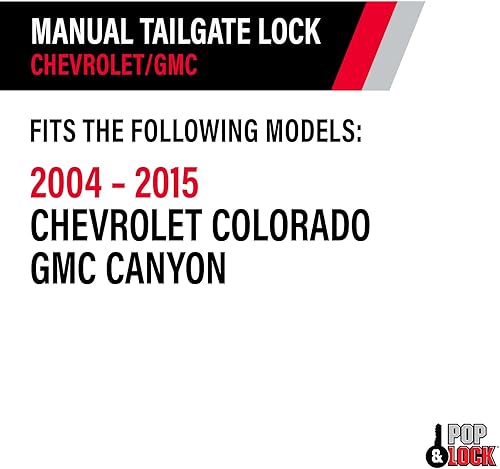 Miniatura 6 de POP & LOCK Cerradura manual para puerta trasera Chevrolet Colorado y GMC Canyon, compatible con modelos 2004 a 2015 (negro, PL1700)