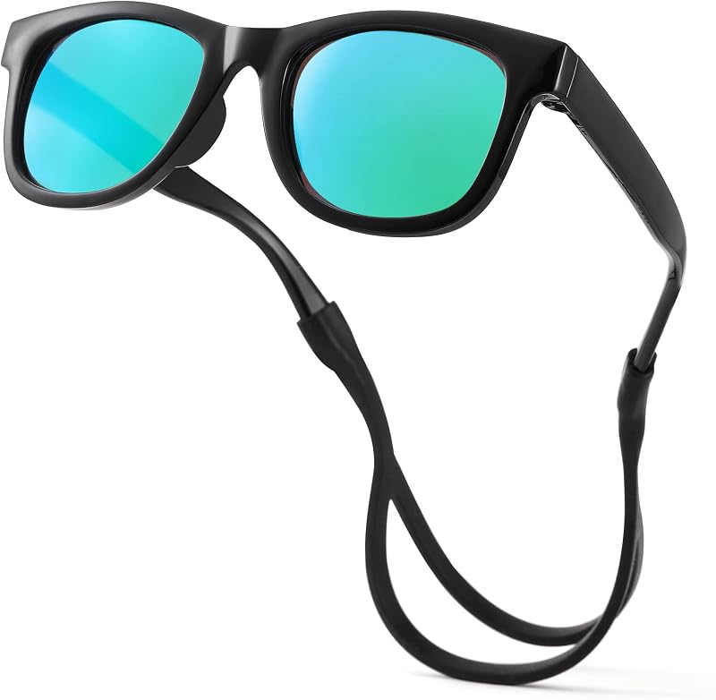 Óculos de sol polarizados COASION para bebês com armação flexível e tira de silicone, 0 a 24 meses