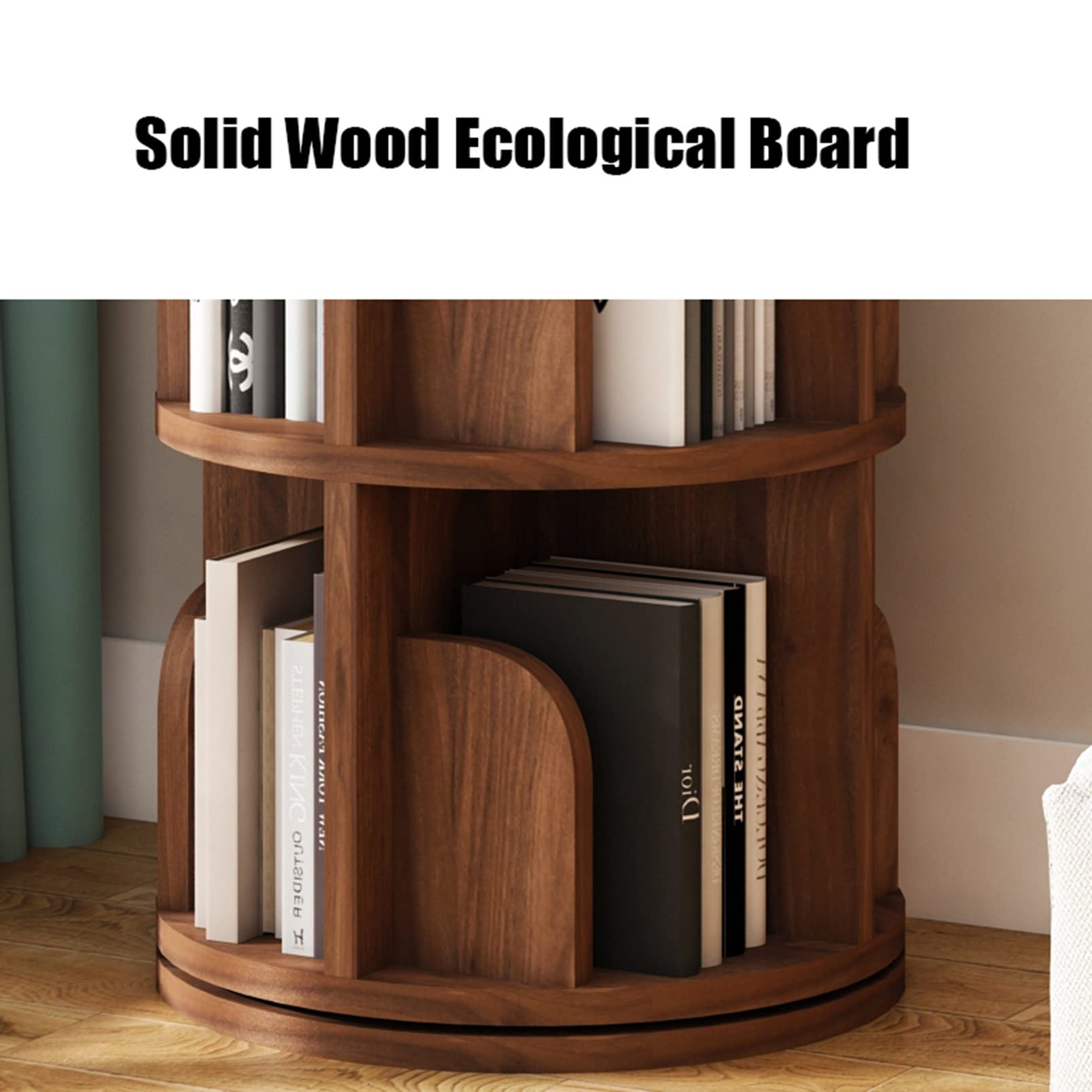 Libreria per bambini in legno massello, girevole a 360°, dal design incantevole e rotondo, versatile, scaffale angolare per riviste e libreria, per soggiorno