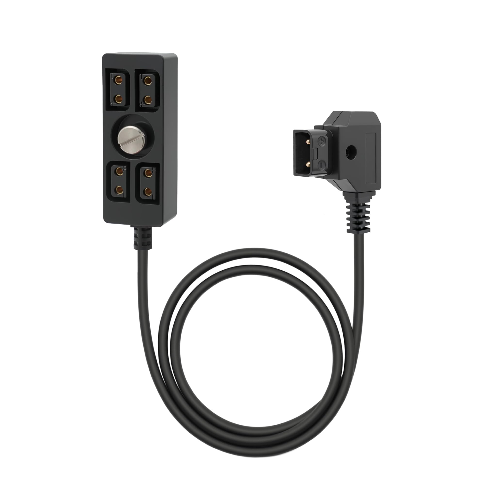 Chikoni D-tap Male to 4 Port Female Splitter Power Cable Hub Connector Suitable for Anton Bauer V-Mount ARRI RED Camera TILTA Steadicam IDX Battery,
