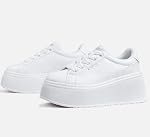 LUCKY STEP Women's Platform Fashion Sneakers Classic Wedge Canvas Casual Low Top Retro Walking Shoes