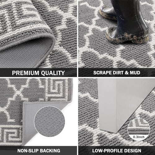 SHACOS Hallway Runner Rug 50x150 cm Non Slip Grey Narrow Hall Runner Rug Kitchen Washable Carpet Runner for Hallway Kitchen Entryway Laundry Room - Image 4