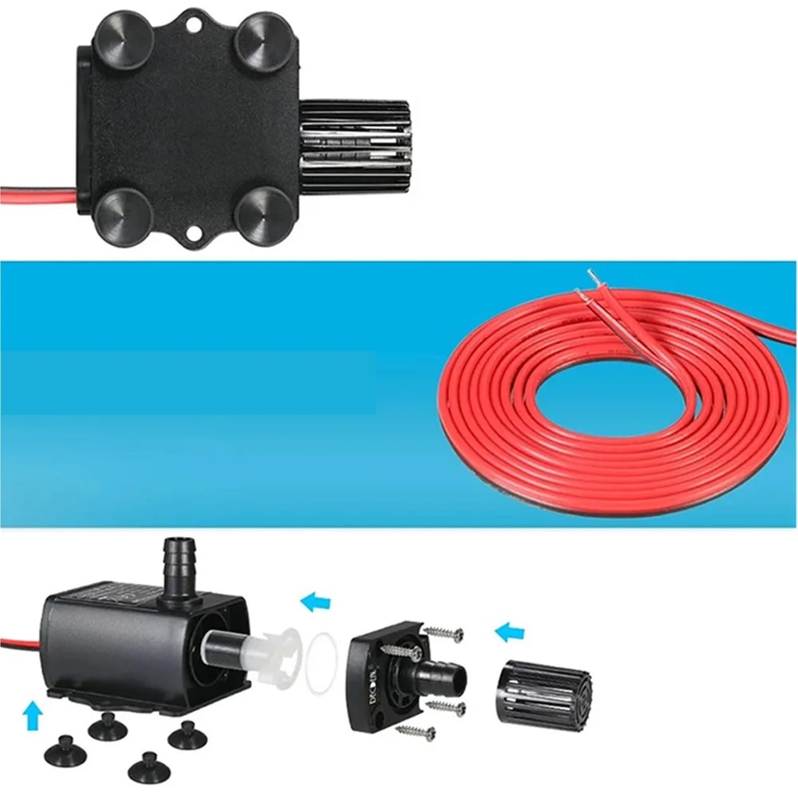 DC12V 5W 280L/H Podnoszenie 300 cm Mini bezszczotkowa pompa wodna zanurzeniowa wodoodporna fontanna akwarium cyrkulacyjna (QR30E)