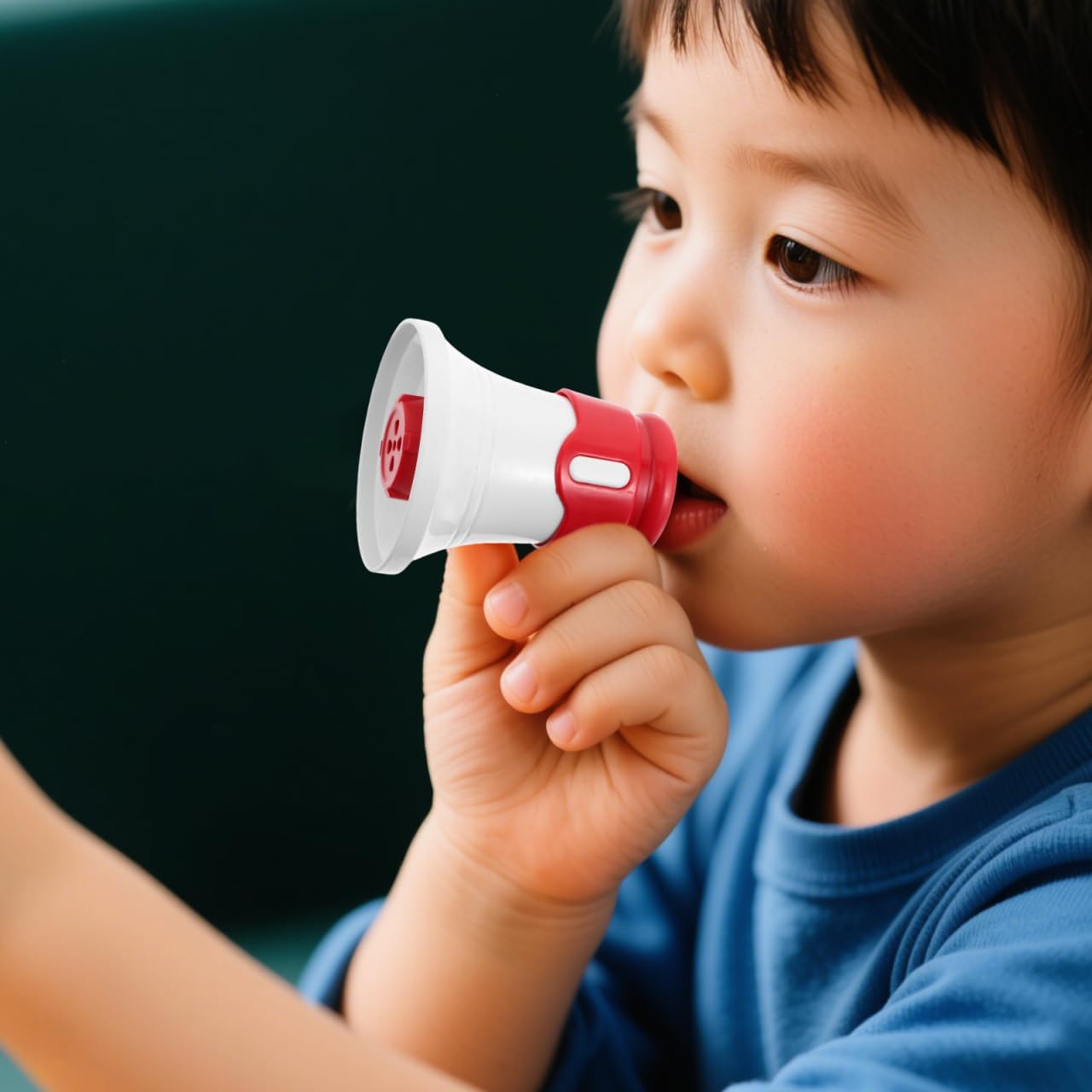 2Pcs Handheld Mini Megaphone Keychain Toy for Kid Portable Loud Speaker Mini Megaphone Speaker Sound Cheerleading Horn for Party Favors, Sound Noise Maker for Backpack Tags