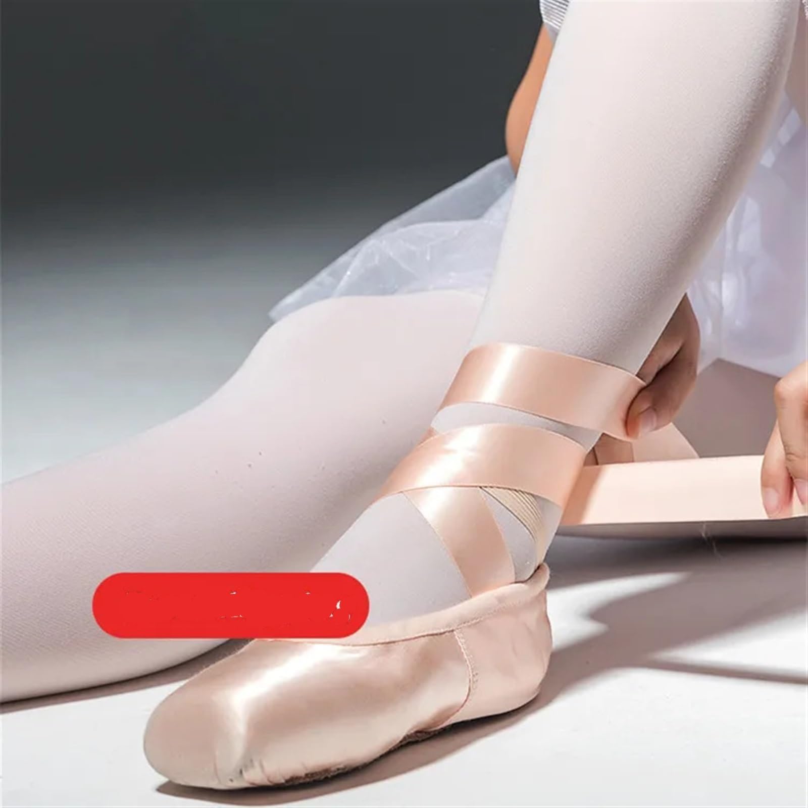 Chaussure De Ballet Filles Dames Ballet Pointe Chaussures Femmes Adultes Professionnel Satin Ballet Chaussures de Danse avec Ruban Femme Zapatillas de Ballet(Flesh Pink,Size 37)