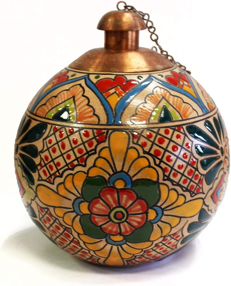 Hand Painted Mexican Table top Torches, Santafe Styles (1)