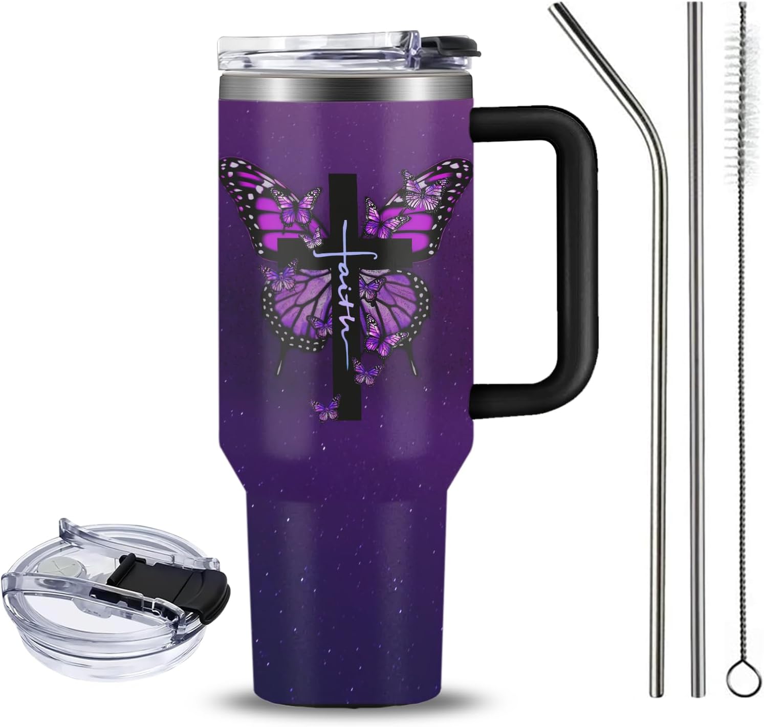 Christian Gifts for Women, 40 oz I Can Do All Things Christ Tumbler With Handle, Inspirational Religious Birthday Gifts for Faith Cup, Christian Jesus God Bible Verse Pastor Prayer Gift for Christmas - Image 3