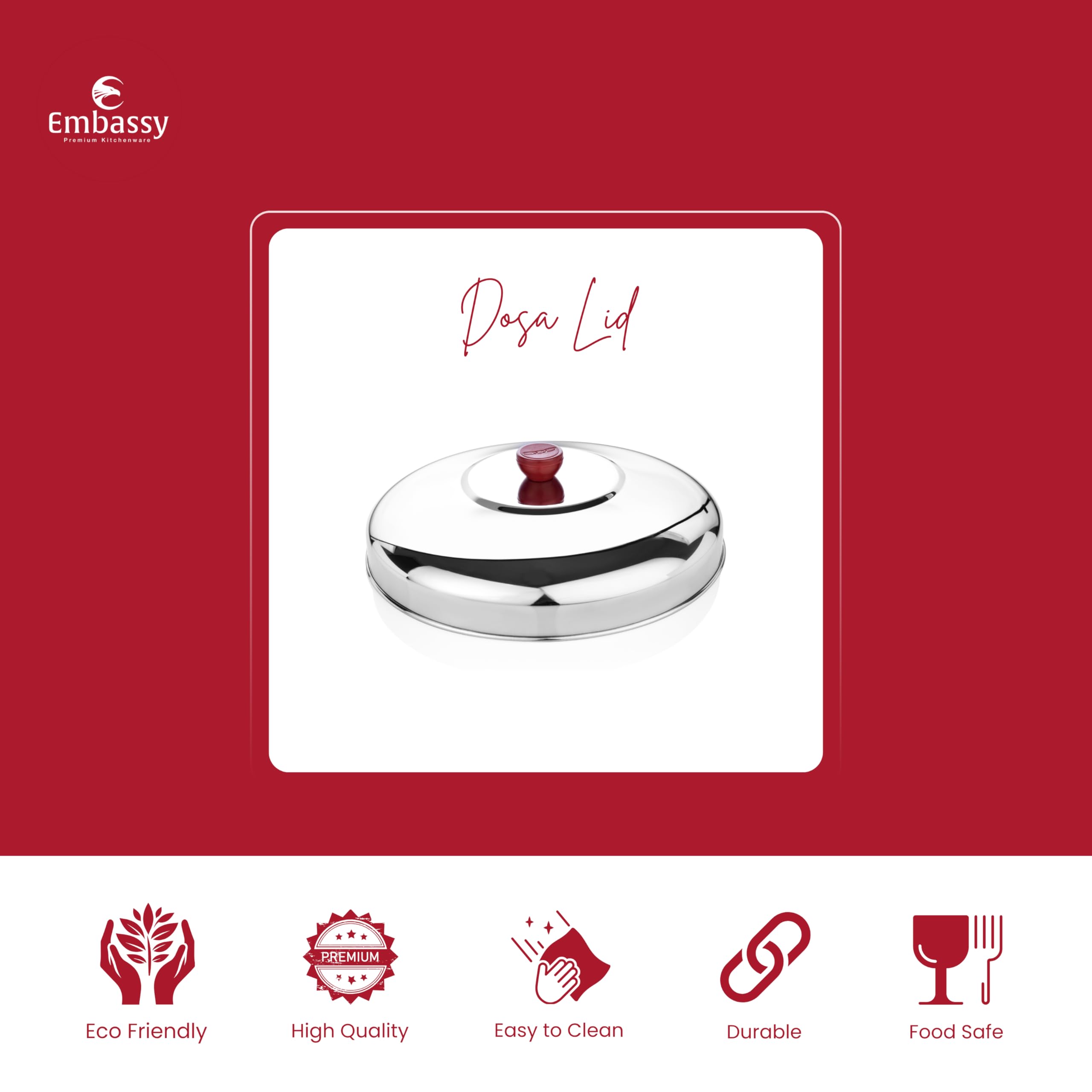 Stainless Steel Dosa Lid - Embassy -2 Stainless Steel Dosa Lid - Embassy -2