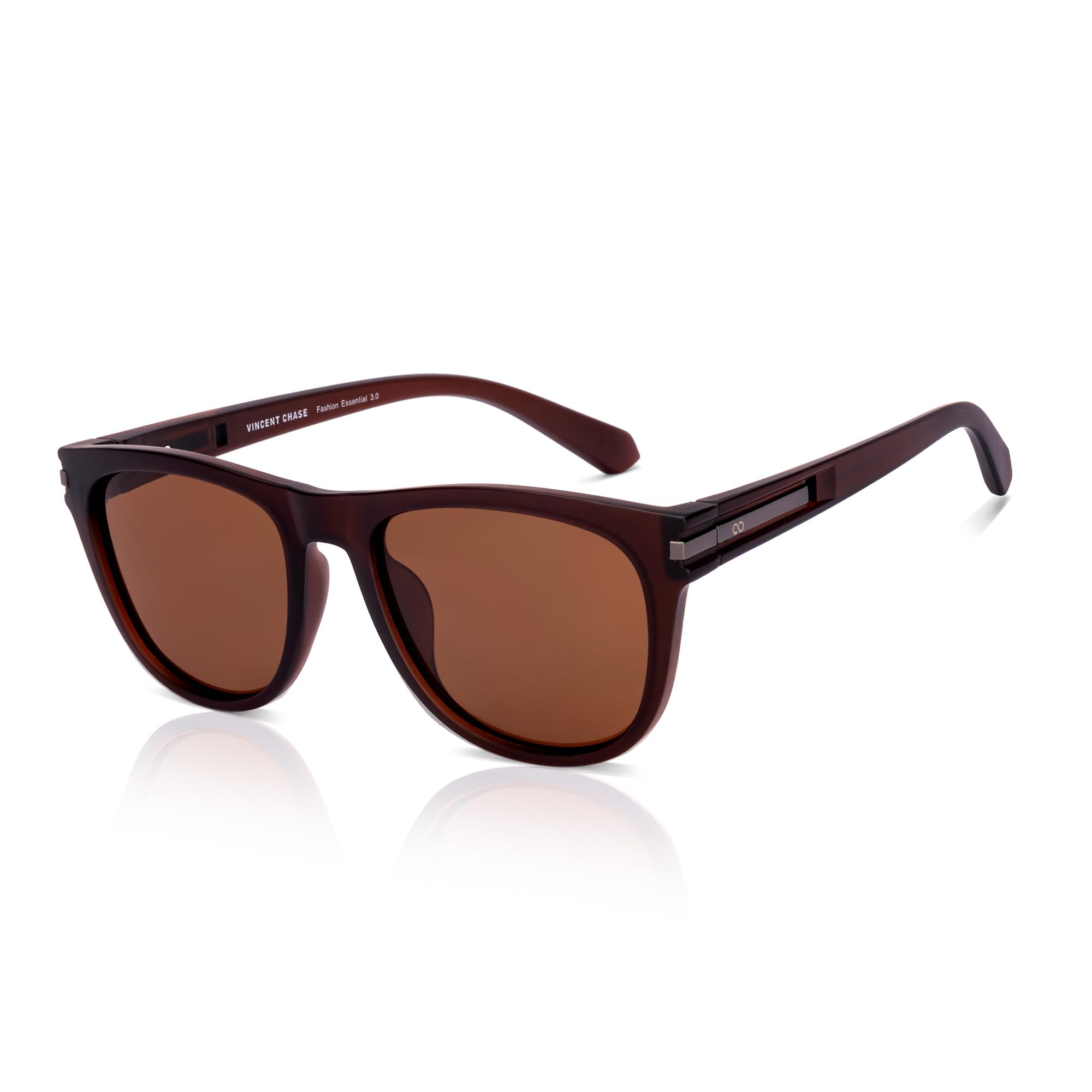 vincent chase eyewear Vincent Chase By Lenskart | Tortoise Brown Solid Full Rim Square | Branded and Stylish Sunglasses | Polarized and 100% UV Protected | Men & Women | Medium | VC S17523-picture-31