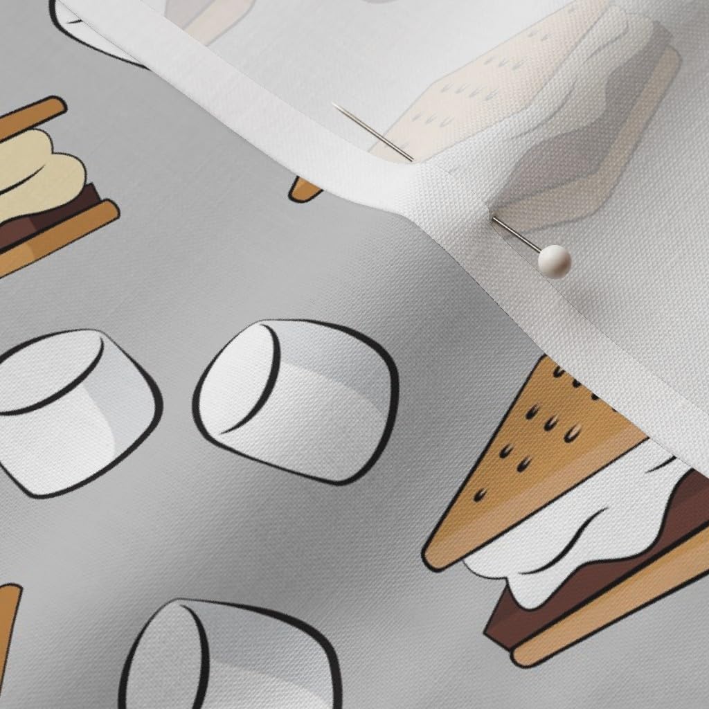 Spoonflower Fabric - Marshmallows Camping Food Printed on Petal Signature Cotton Fabric Fat Quarter - Sewing Quilting Apparel Crafts Decor