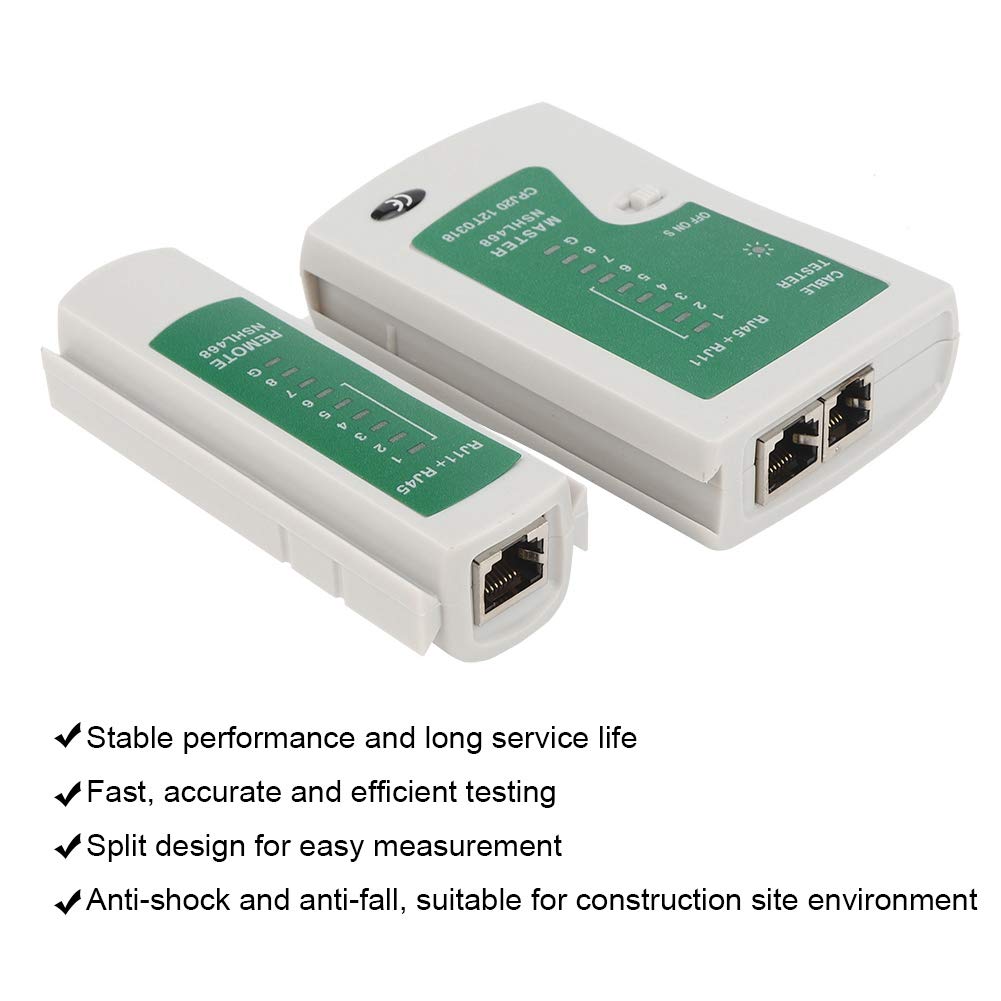 Tester Kabli, Rj11 Rj45 Szybki, Dokładny Tester Kabli Do Narzędzia Do Testowania Przewodów Do Telefonów Sieciowych
