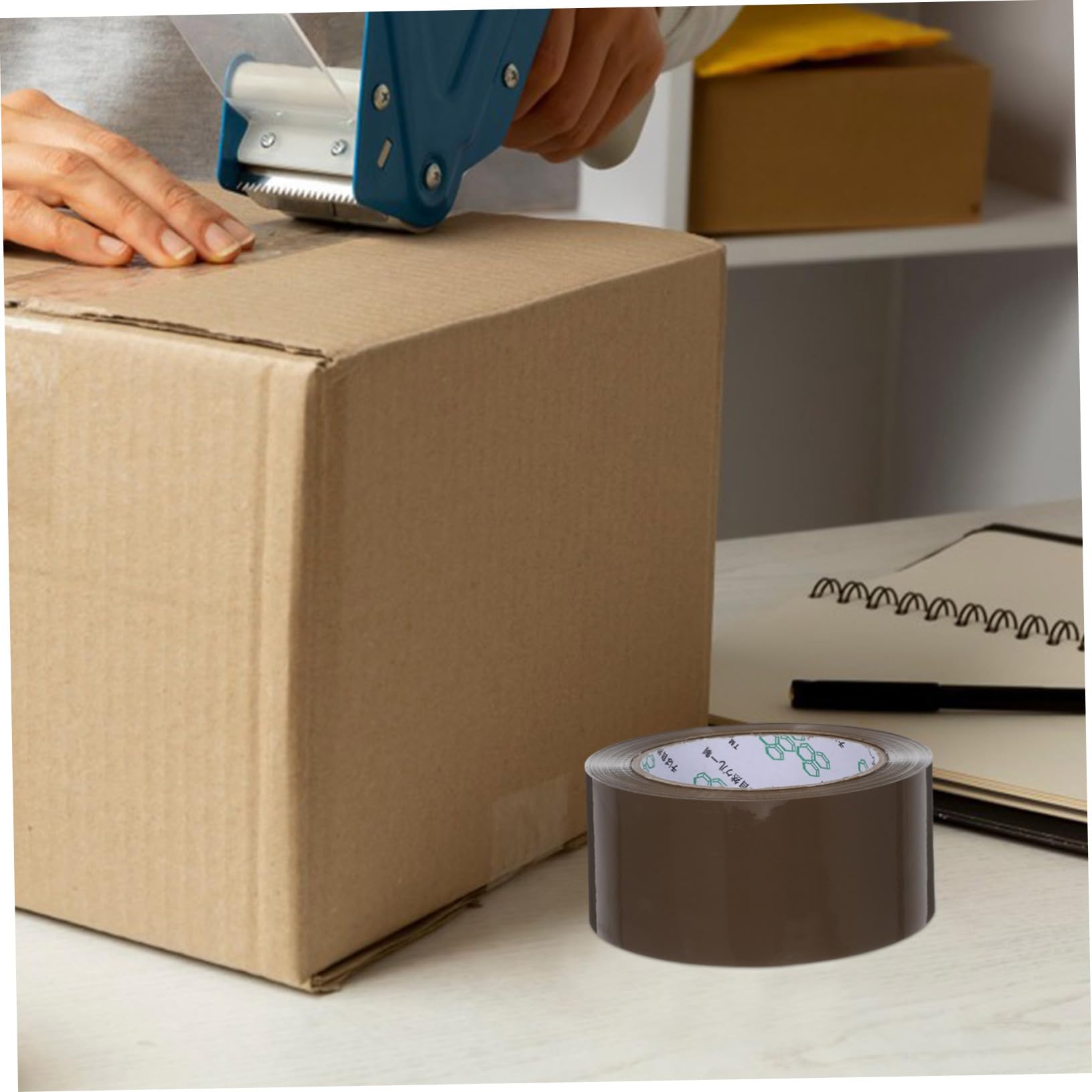 Homoyoyo 5 Rollen Packband Starkes Klebeband Braun Heavy Duty Versand und Verpackungsband für Umzug Büro Haushalt Extra Starkes Paketklebeband für Sichere Kartonversiegelung